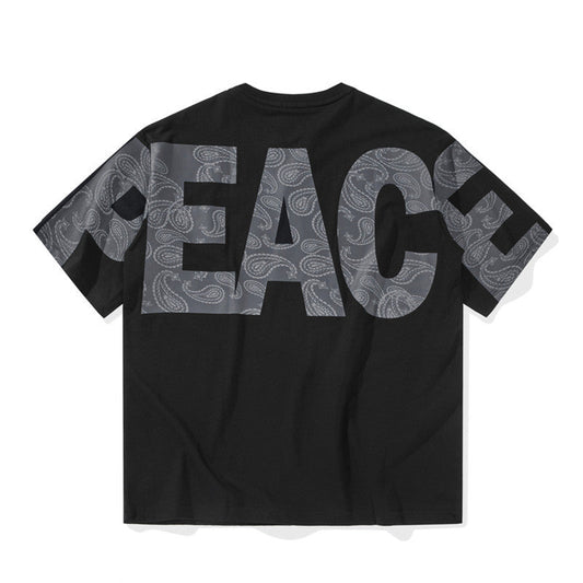 camisa larga masculina com ''PEACE'' estampada high street