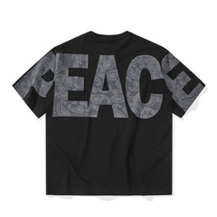 camisa larga masculina com ''PEACE'' estampada high street