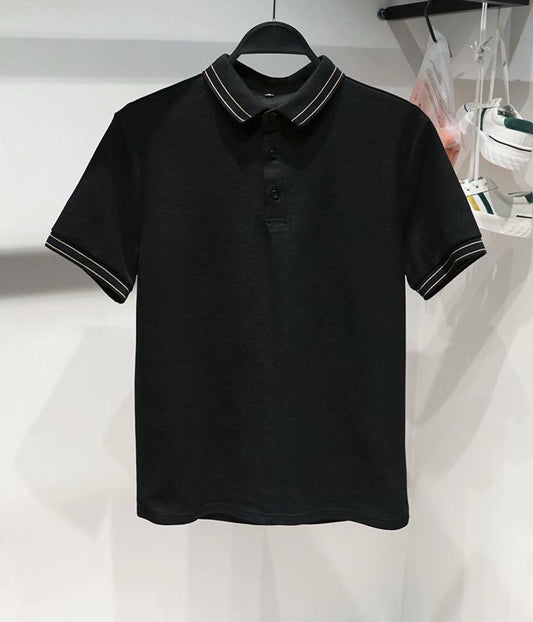 camisa polo masculina casual de tecido grosso high street