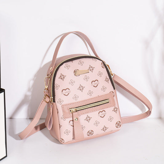 Bolsa Feminina: Novo Modelo com Estampa Digital, Mochila Pequena de Ombro Duplo para Uso Casual e Porta Celular