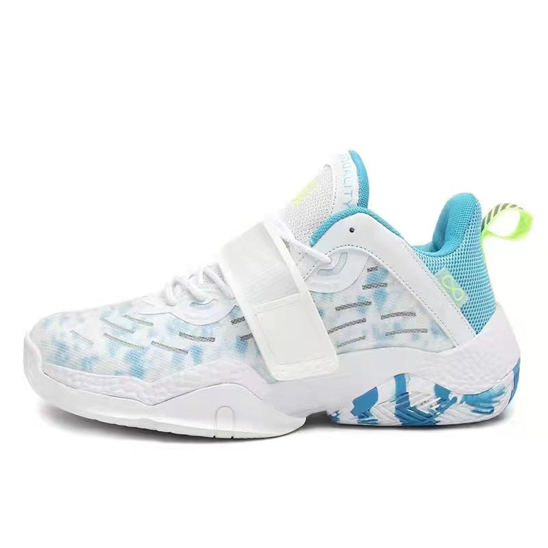 tenis de sola esportiva para basquete com cadarço e velcro