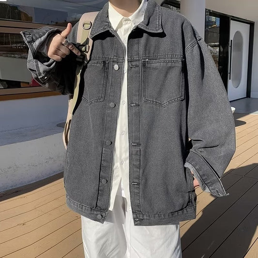 jaqueta jeans masculina com touca high street