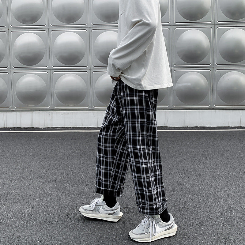 calça xadrez estilo streetwear