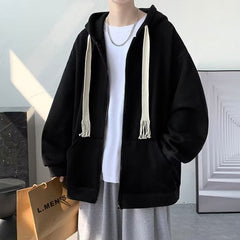 blusa de frio masculina com Corda trançada e capuz cardigan