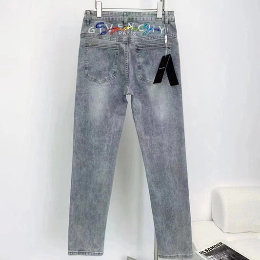 calça jeans reta masculina colorida na cintura high street