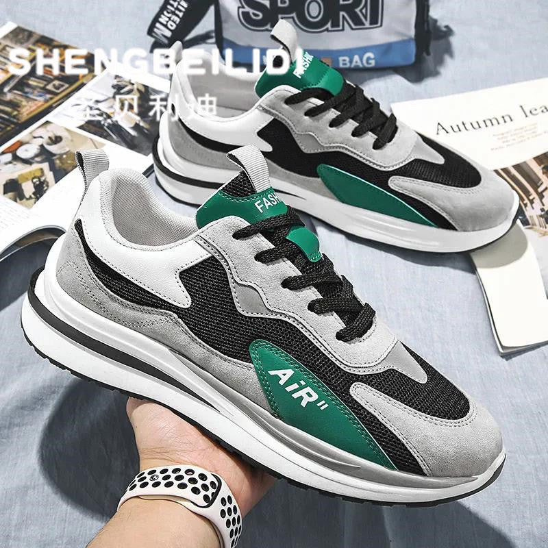 Sapatos esportivos para homens outono respirável de malha high street