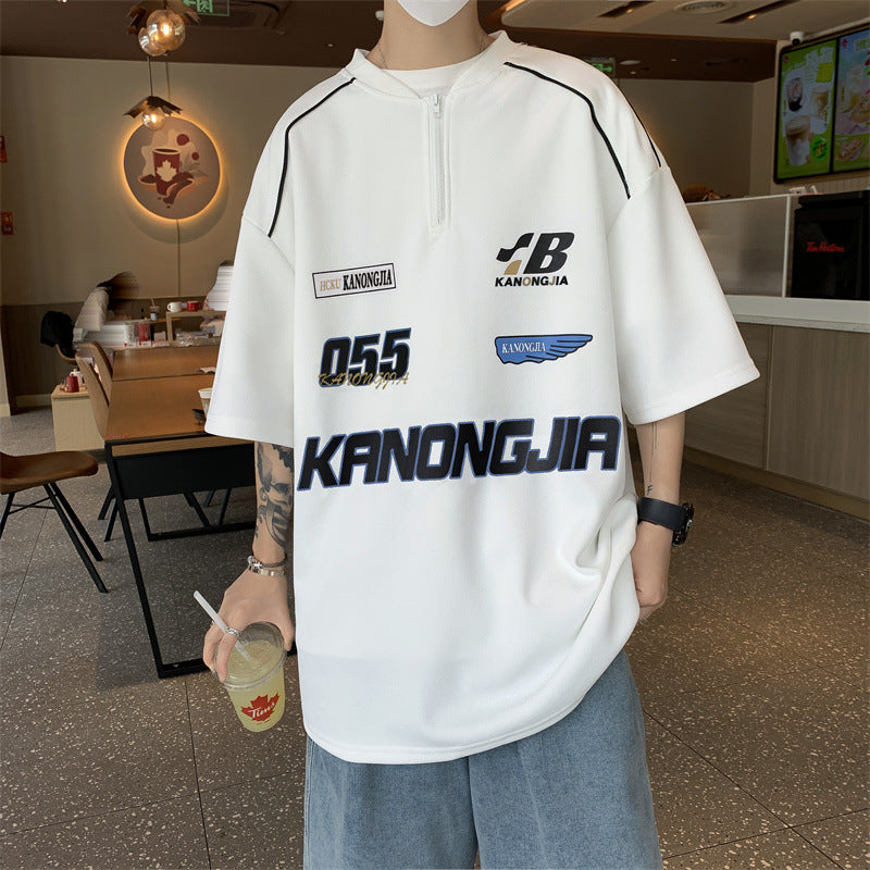 camiseta Pulôver de manga curta masculina para o verão