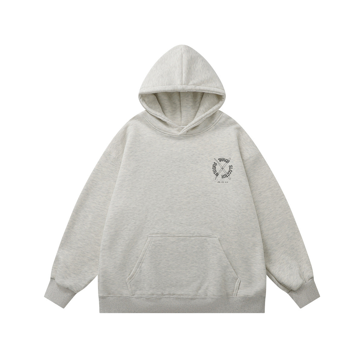 moletom largo de Veludo masculino com capuz