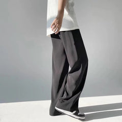 Calças compridas casuais masculinas primavera, verão e outono, estilo coreano, pés largos esportivos para meninos