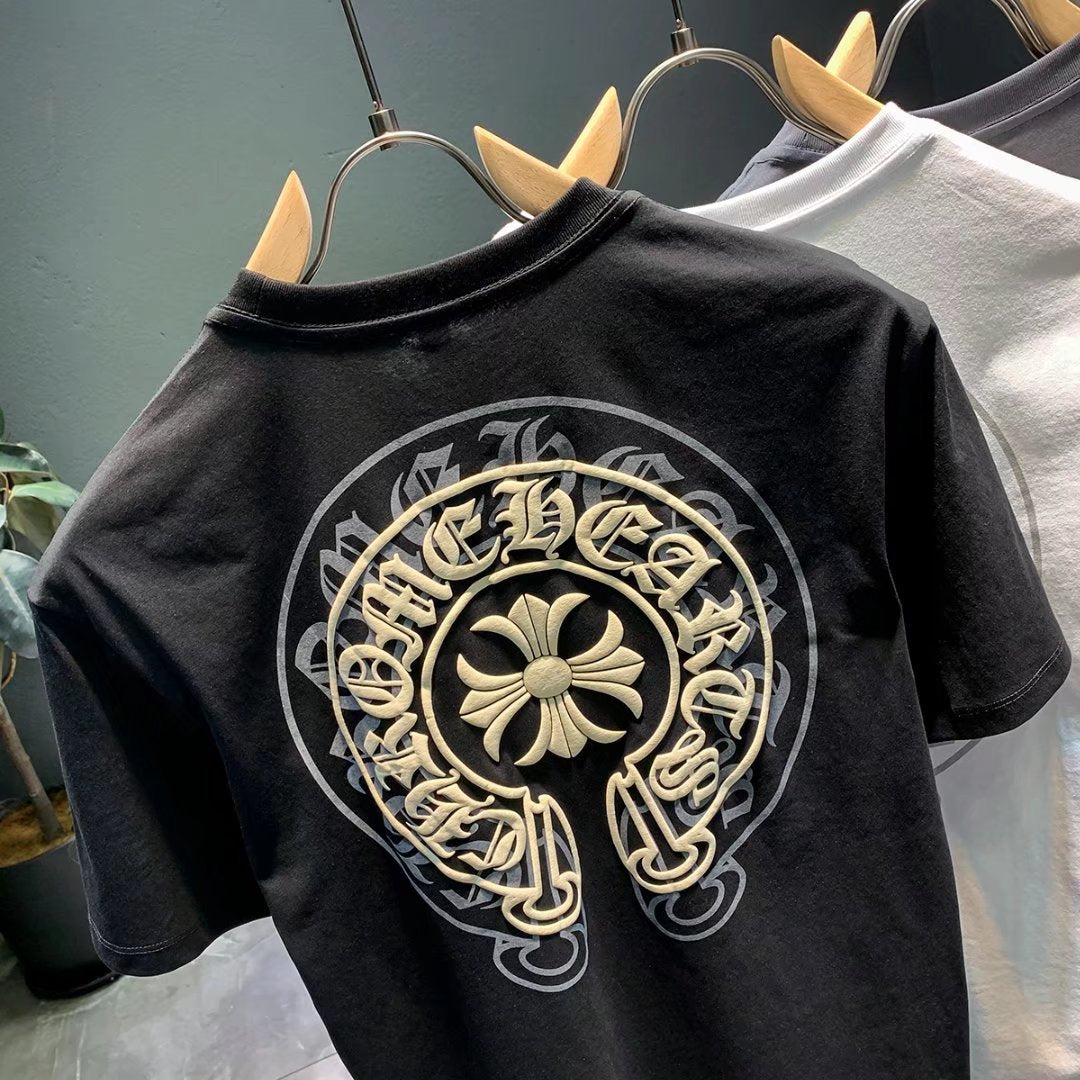 camisa streetwear larga com estampa nas costas