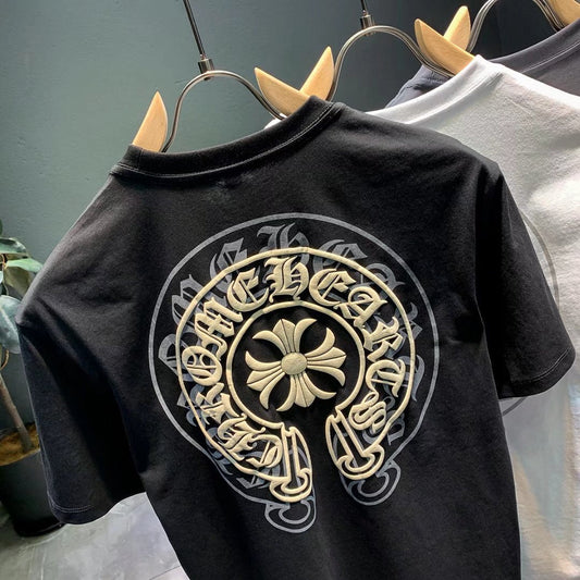 camisa streetwear larga com estampa nas costas