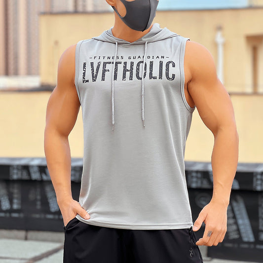 regata de secagem rápida com capuz estilo fitness