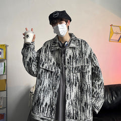 jaqueta jeans masculina listrada high street