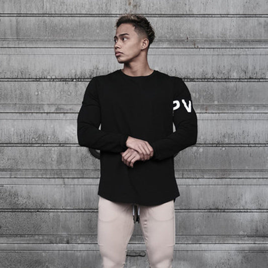 camiseta de manga comprida muscular fitness