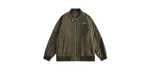 Jaqueta estilo japonês de alta qualidade para todos os jogos com gola alta marca da moda masculina solta tamanho grande casual para adolescentes