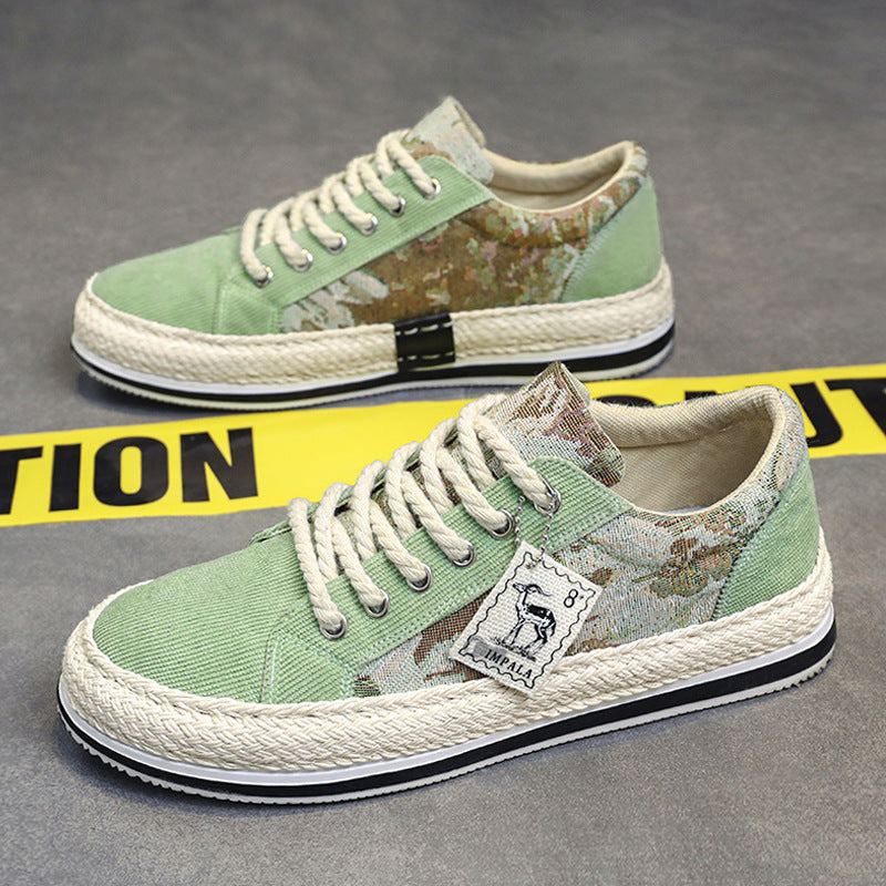 sapatos de pano de sola reta e grossa estilo high street