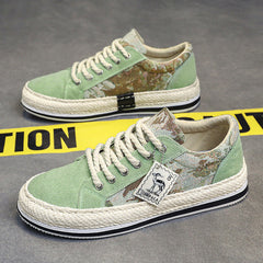 sapatos de pano de sola reta e grossa estilo high street