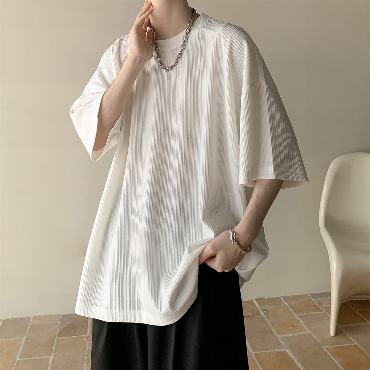 camisa casual masculina de cor solida