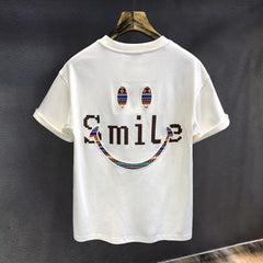 camisa masculina com estampa ''SMILE'' estilo high street