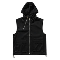 colete masculino com touca estilo streetwear