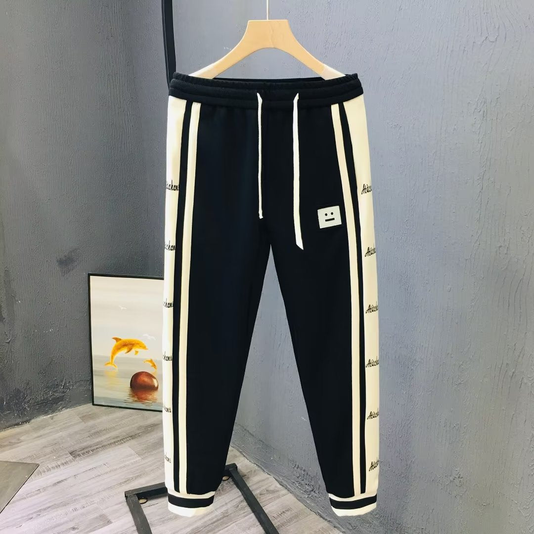 calça larga de moletom masculina com listra high street