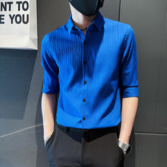 Camisa de manga curta para homens verão fino de meia manga