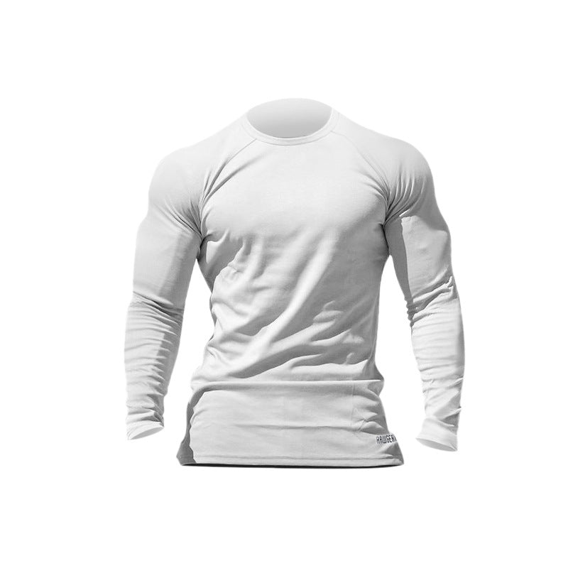 camiseta elástica de manga comprida estilo high street fitness
