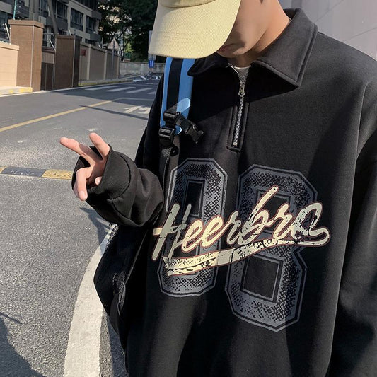 sueter polo masculino com gola e ziper