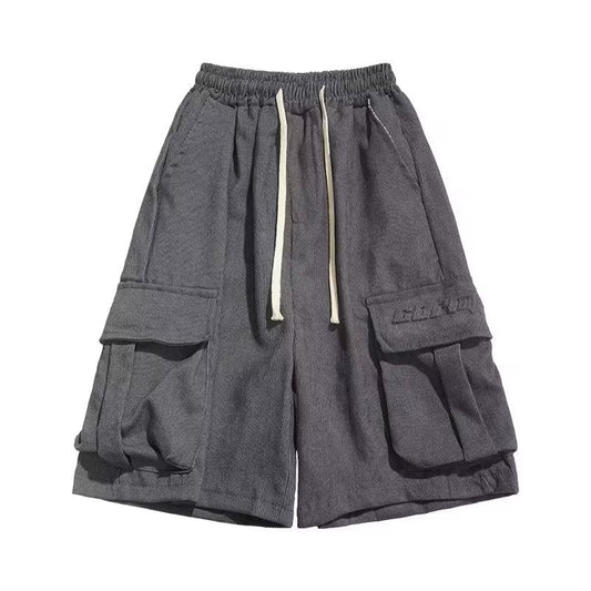 shorts estilo cargo largo com multi bolsos estilo high street