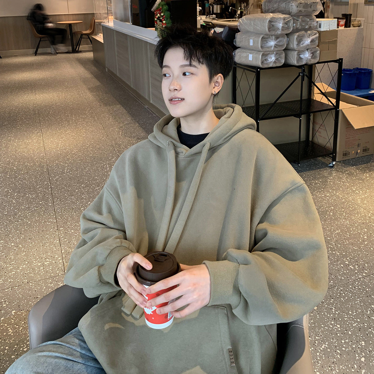 moletom com capuz masculino grosso high street