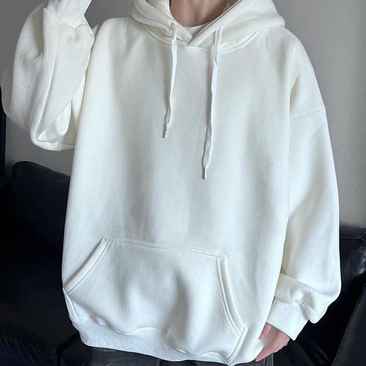 moletom largo masculino estilo high street com touca