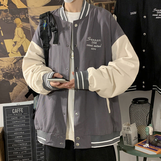 casaco de baseball masculino estilo coreano