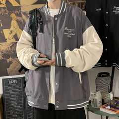 casaco de baseball masculino estilo coreano