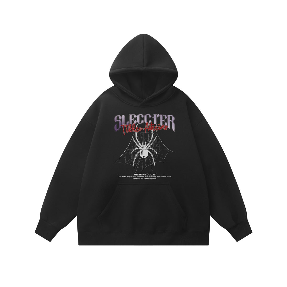 moletom largo masculino com aranha estampada estilo high street