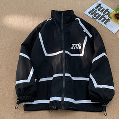 jaqueta corta vento estilo streetwear com lapela