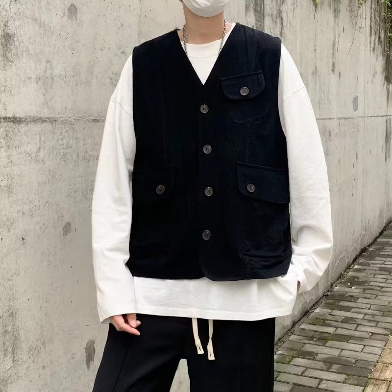 jaqueta com bolsos retrô americana