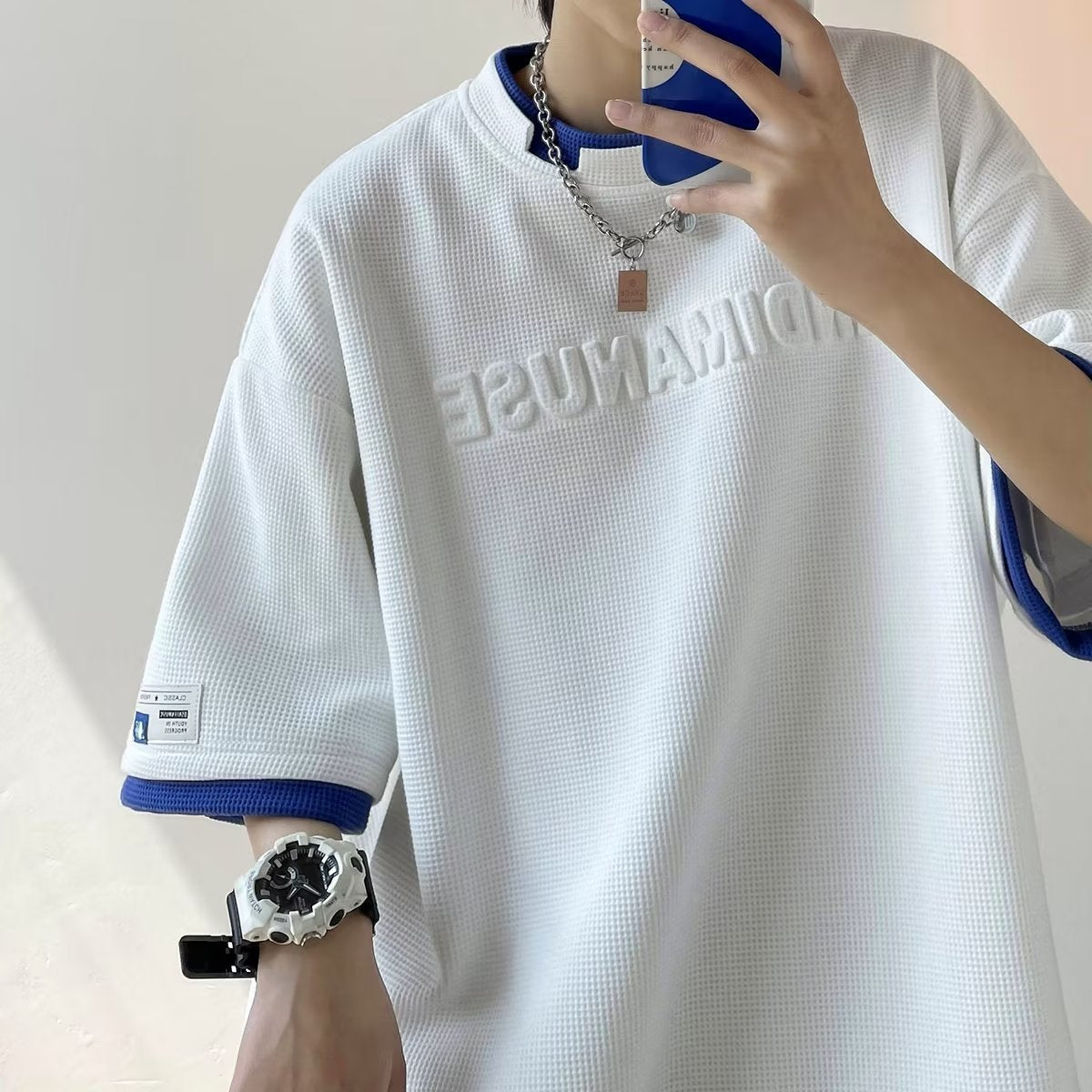 camisa larga masculina bordada