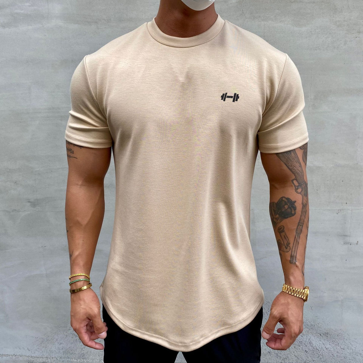 camiseta fitness de algodão estilo americano