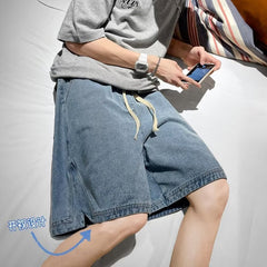 Shorts jeans com fenda