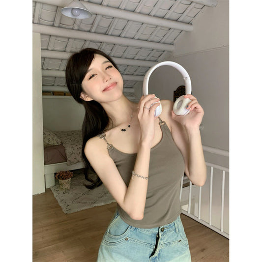 camisa top larga de fivela