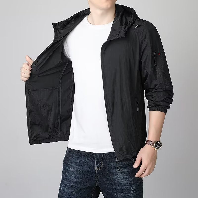 jaqueta corta vento unissex ao ar livre proteção solar verão seção fina seda gelo respirável pele roupas anti-ultravioleta alta elasticidade