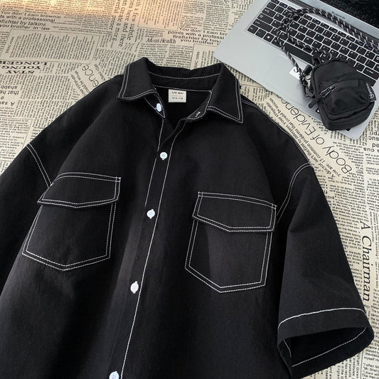 camisa polo jeans larga estilo streetwear