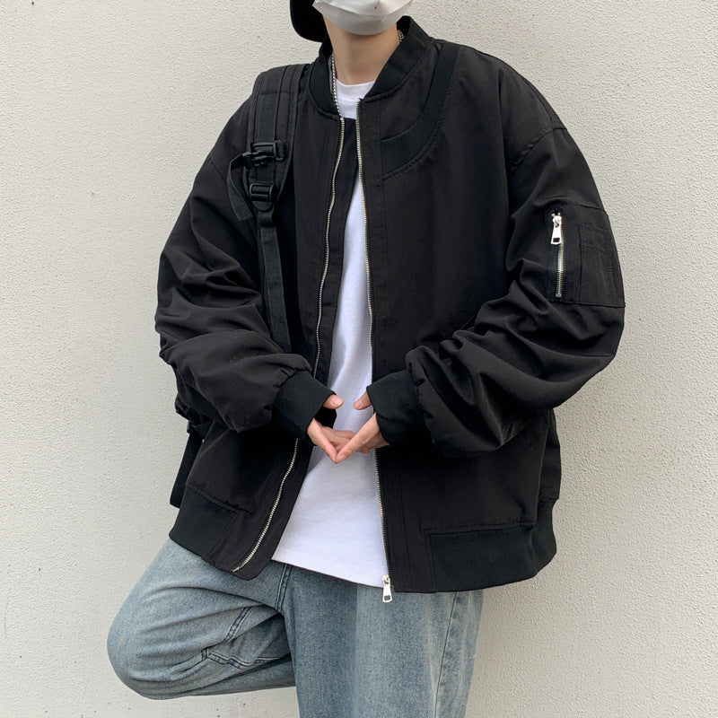 Jaqueta uniforme de beisebol masculina primavera e outono Harajuku Estilo Hong Kong