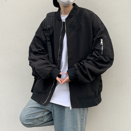 Jaqueta uniforme de beisebol masculina primavera e outono Harajuku Estilo Hong Kong