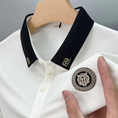 camisa polo masculina com estampa de tigre high street
