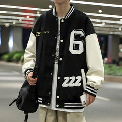 jaqueta de baseball com ''6'' estilo high street