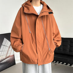 jaqueta corta vento largo masculino estilo streetwear