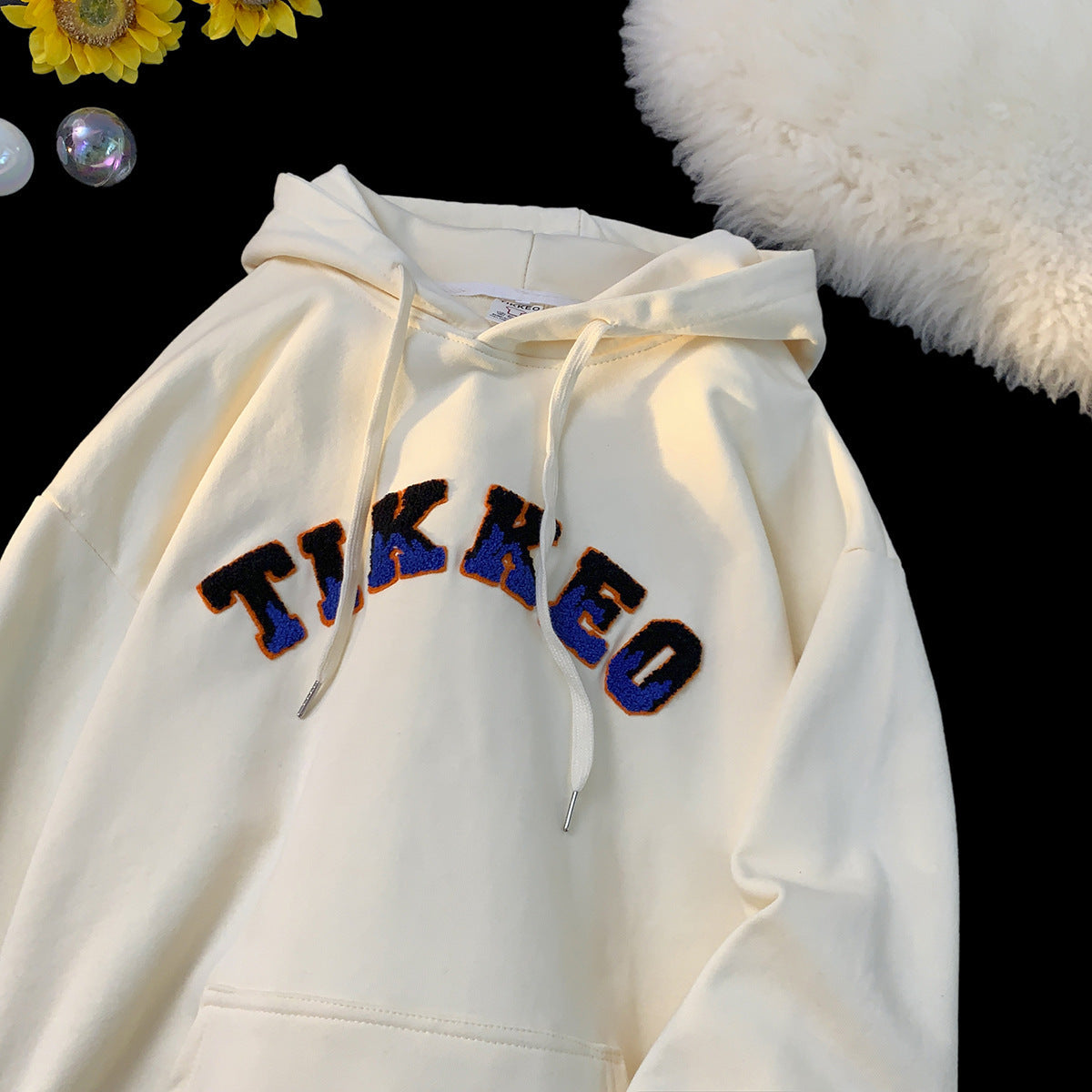 moletom largo masculino com estampa 'TIKKEO'' na frente estilo high street