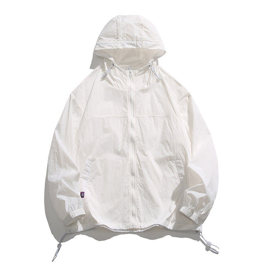 jaqueta corta vento masculina com touca e bolsos