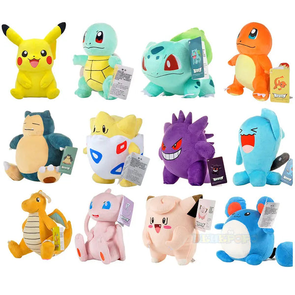 Pokemon Gengar pelúcia brinquedo recheado para crianças, original, bonito, desenhos animados, boneca macia, Pikachu, presente de aniversário, 24cm